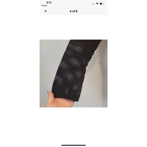 NUX Active Cowl Neck Mesh Netting Pullover Athleisure Sweatershirt Top Black - Picture 6 of 11